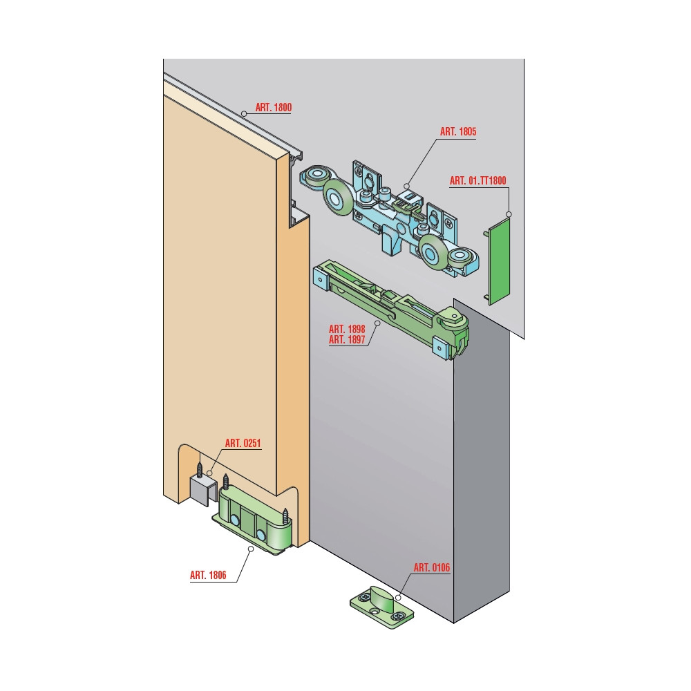 Unsichtbares System für Schiebetüren Sisco Sistem