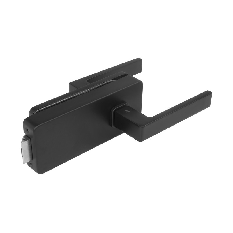 Glastürschloss UNIQUE R8 + Griffe SULLA - Schwarz matt