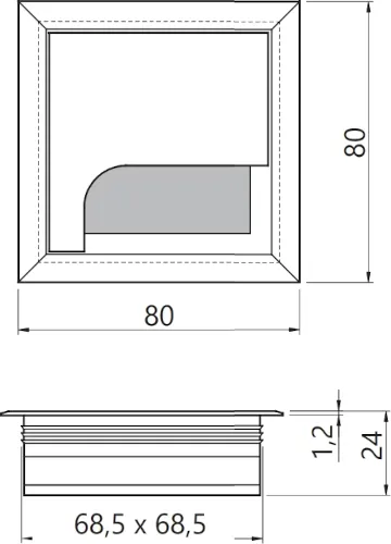 Kabeldurchgang 160 x 80 mm