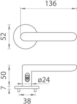 Türgriff TUPAI ROUND - R 7S 3957 (mit Verriegelung)